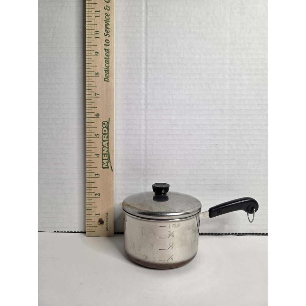 Revere Ware  Measuring Cup Pot Copper Bottom Mini Pot Vintage  6" WITH LID
